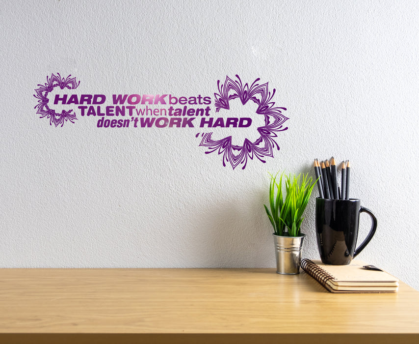 Vinyl Wall Decal Office Quote Hard Work Motivation Decoration Stickers Unique Gift (ig4292)