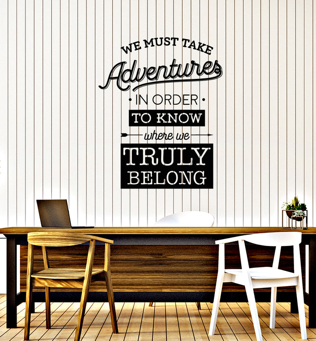 Vinyl Wall Decal Adventure Awaits Inspiring Quote Words Stickers Mural (g3473)