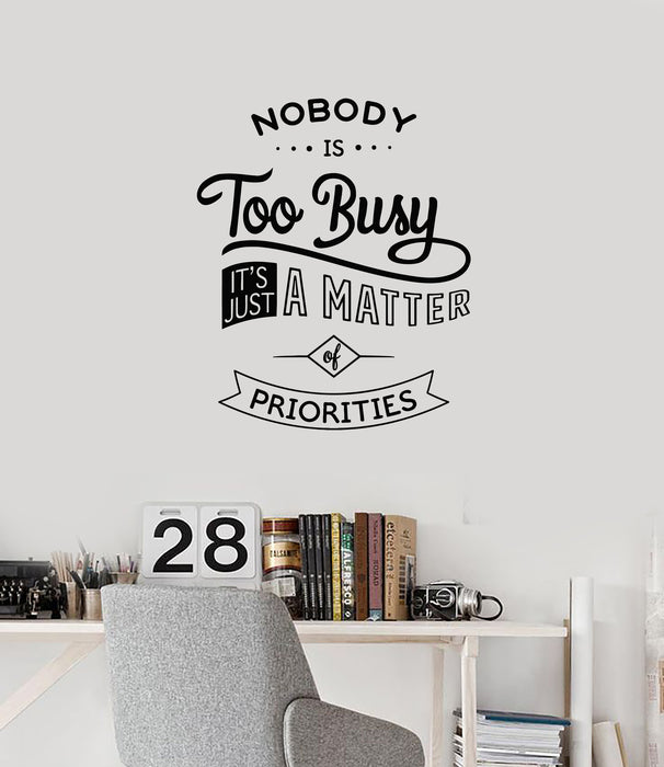 Vinyl Wall Decal Priorities Inspiring Quote Words Stickers Mural (g4066)