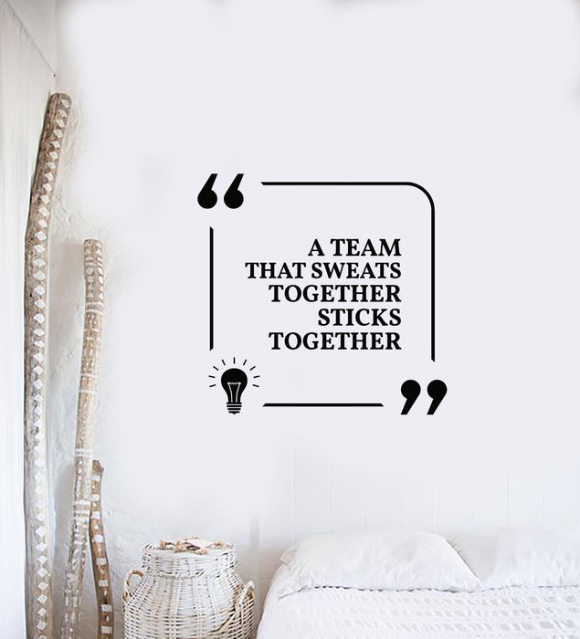 Vinyl Wall Decal Phrase Team Work Quote  Together Office Decor Stickers Mural (g4172)