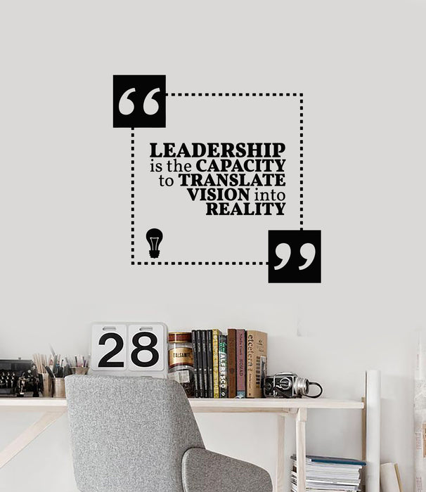 Vinyl Wall Decal Leadership Inspiring Motivation Quote Words Stickers Mural (g4566)