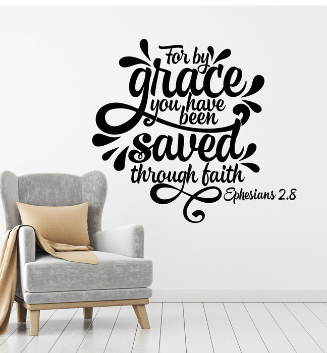 Vinyl Wall Decal Grace Quote Words Lettering Religion Home Stickers Mural (g5320)