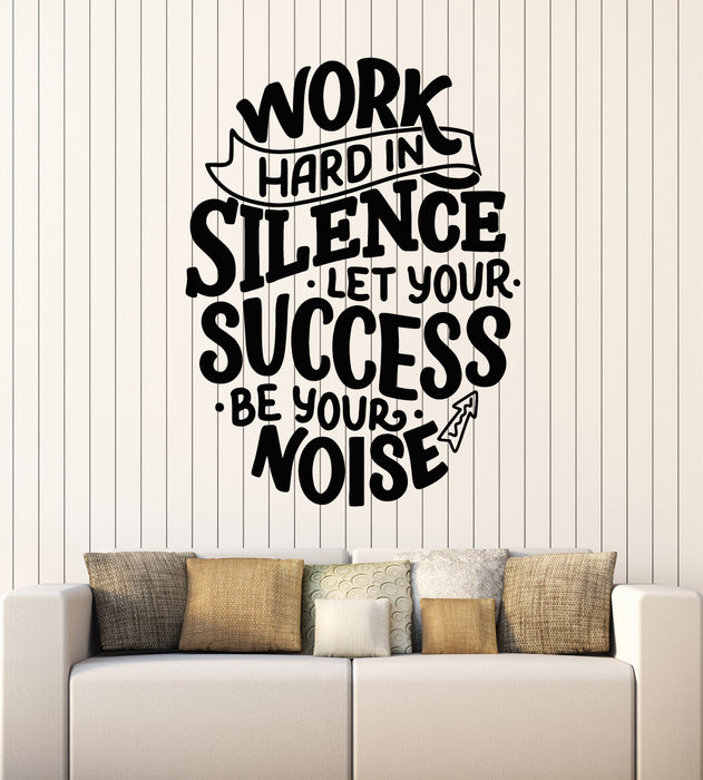 Vinyl Wall Decal Inspirational Lettering Quote Work Hard Success Stickers Mural (g7305)