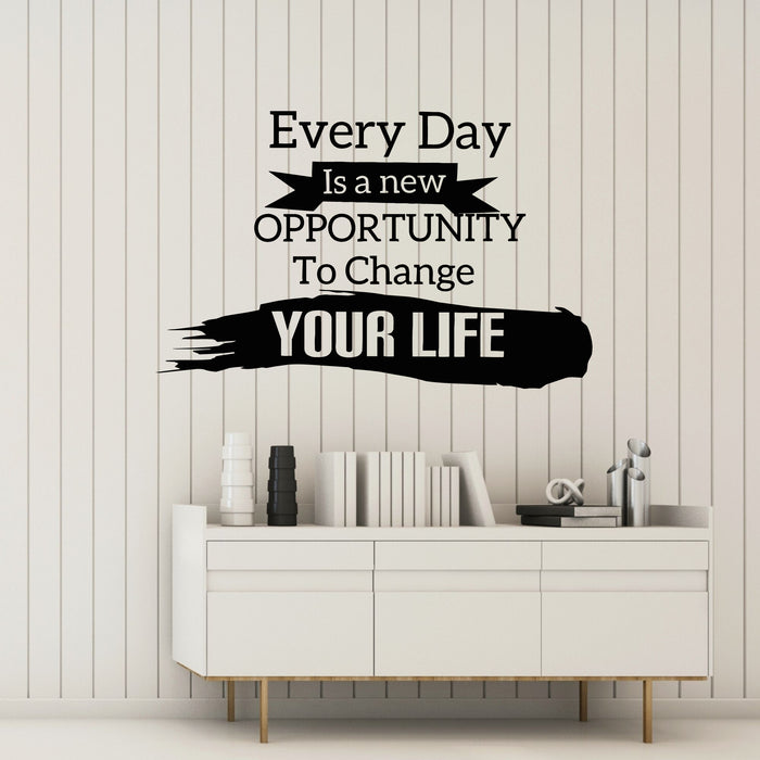 Vinyl Wall Decal  Change Your Life Motivation Words Quote Decor Stickers Mural (g8177)