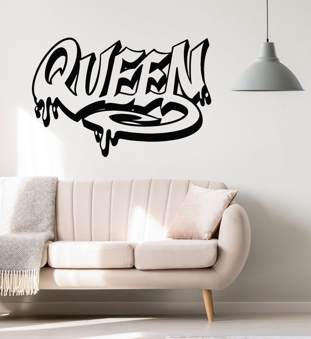 Vinyl Wall Decal Girl Room Queen Lettering Beauty Spa Salon Stickers Mural (g8247)