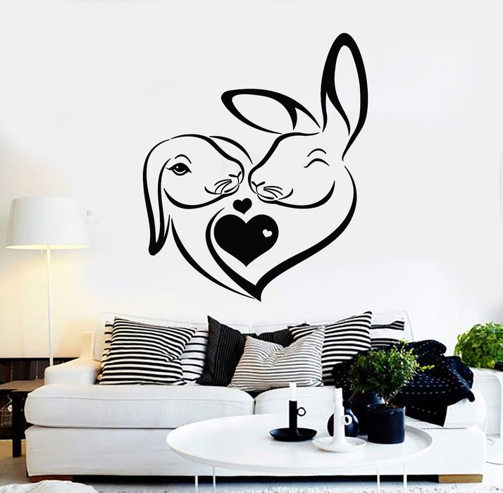 Vinyl Wall Decal Abstract Rabbit Animals Pets Love Nursery Decor Stickers Mural (g2448)