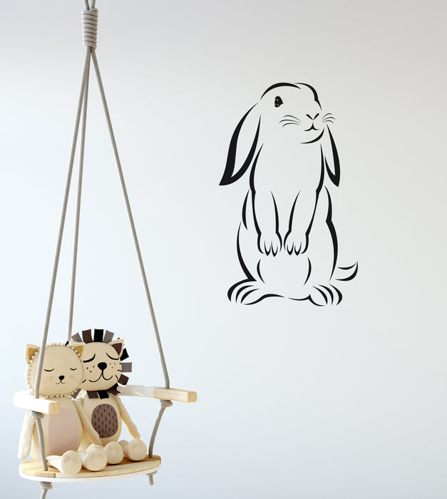 Rabbit Vinyl Decal Cute Animal Decor for Nursery Paws Stickers Mural (k331)