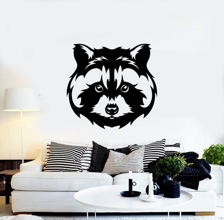Vinyl Wall Decal Cute Raccoon Head Rodent Animal Kids Room Stickers Mural (g1004)