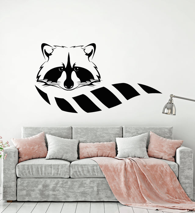 Vinyl Wall Decal Rodent Pet Cute Raccoon Animal Head Tail Stickers Mural (g3236)