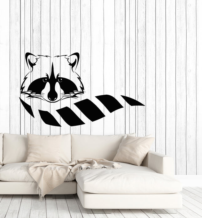 Vinyl Wall Decal Rodent Pet Cute Raccoon Animal Head Tail Stickers Mural (g3236)