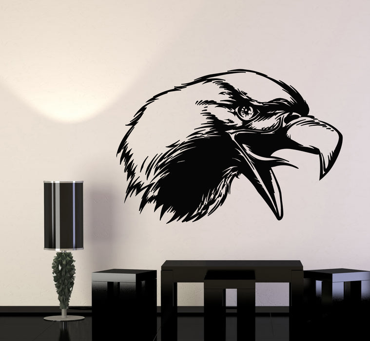 Vinyl Wall Decal Raven Head Bird Crow Gothic Symbol Style Stickers Mural (g2362)