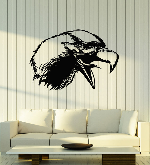 Vinyl Wall Decal Raven Head Bird Crow Gothic Symbol Style Stickers Mural (g2362)