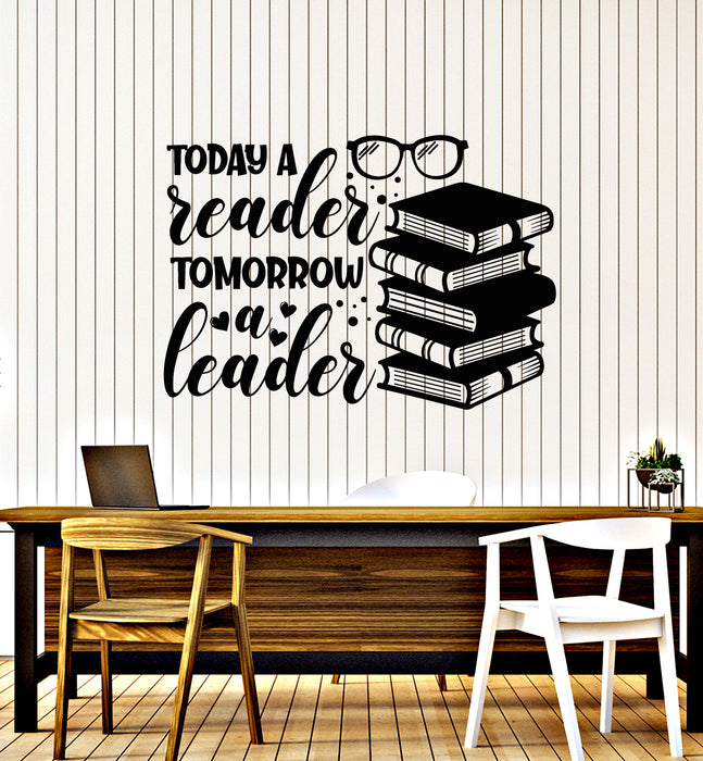 Vinyl Wall Decal Book Store Library Reader Leader Quote Books Stickers Mural (g7926)