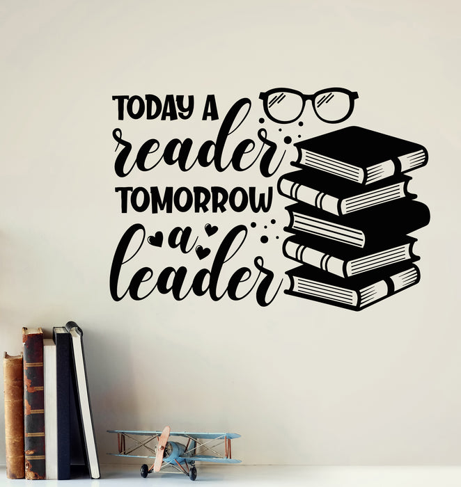Vinyl Wall Decal Book Store Library Reader Leader Quote Books Stickers Mural (g7926)