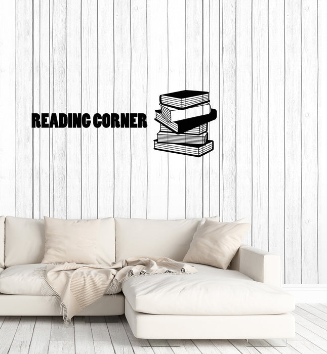 Vinyl Wall Decal Reading Corner Library Book Lover Room Decor Art Stickers Mural (ig5706)