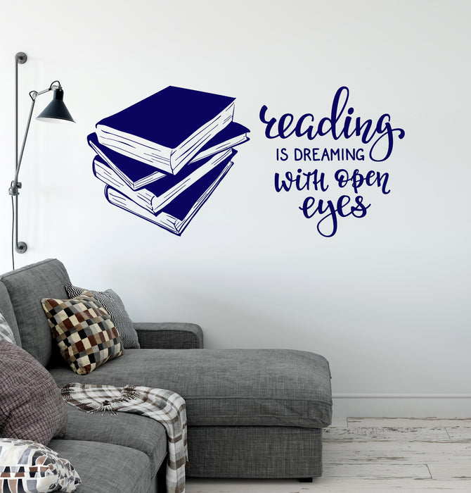 Vinyl Wall Decal Books Quote Reading Room Library Book Shop Stickers Unique Gift (ig4847)