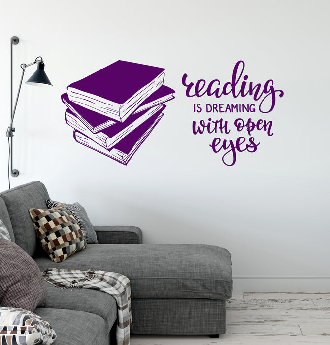 Vinyl Wall Decal Books Quote Reading Room Library Book Shop Stickers Unique Gift (ig4847)