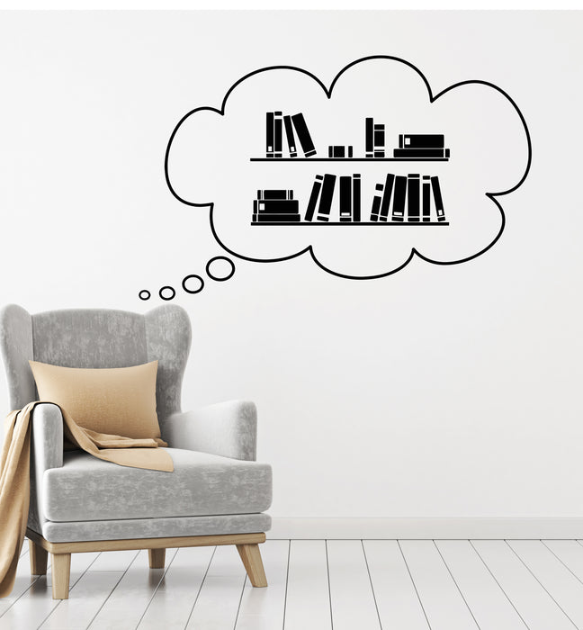 Vinyl Wall Decal Books Library Bookstore Bookworm Reading Stories Stickers Mural (g2717)