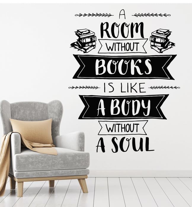 Vinyl Wall Decal Books Quote Reading Room Book Shop Home Library Stickers Mural (g2643)