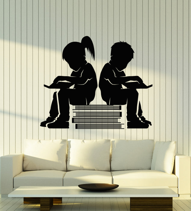 Vinyl Wall Decal Reading Child Room Bookworm Library Books School Stickers Mural (g5477)