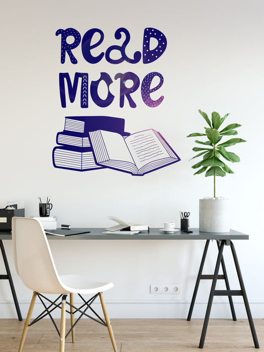 Vinyl Wall Decal Read More Books School Library Reading Room Corner Decor Stickers Mural (ig6265)