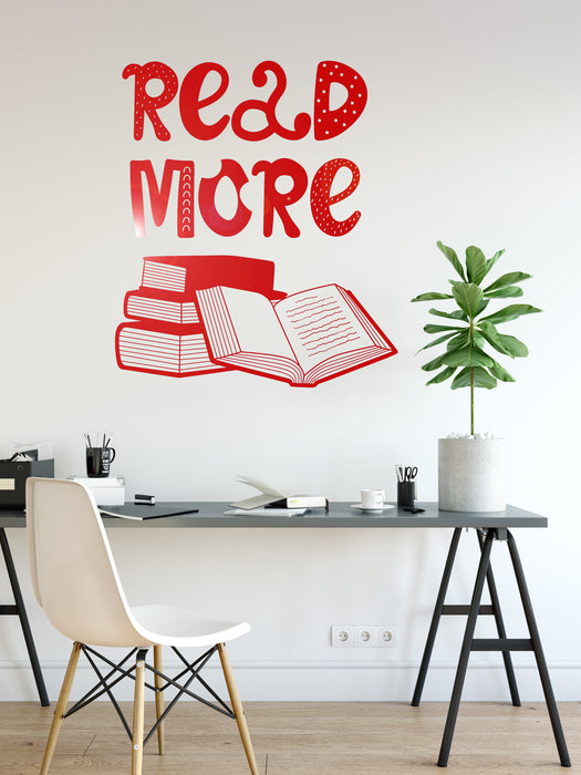 Vinyl Wall Decal Read More Books School Library Reading Room Corner Decor Stickers Mural (ig6265)