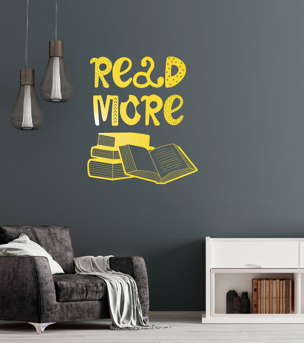 Vinyl Wall Decal Read More Books School Library Reading Room Corner Decor Stickers Mural (ig6265)