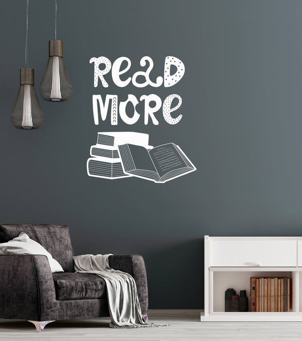 Vinyl Wall Decal Read More Books School Library Reading Room Corner Decor Stickers Mural (ig6265)