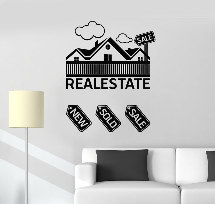 Vinyl Wall Decal Realtor Office New Sold Sale Real Estate Home Rent Stickers Mural (g1884)