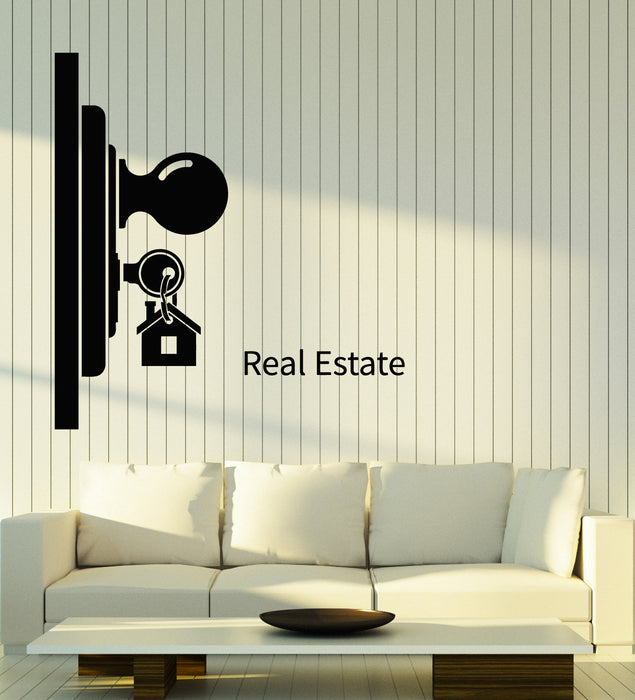 Vinyl Wall Decal Property Broker Agent House Keys Real Estate Stickers Mural (g1885)
