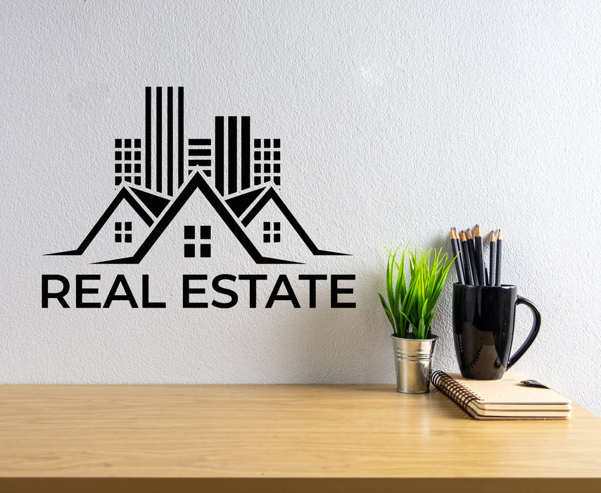 Vinyl Wall Decal Real Estate Bureau Property Realtor House Stickers Mural (g7097)