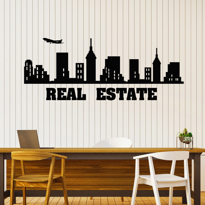 Vinyl Wall Decal Big City Building Realtor Office Sold Real Estate Agency Rent Broker Stickers Mural (g8129)