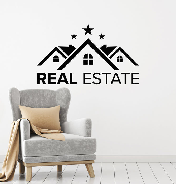 Vinyl Wall Decal House Real Estate Agency Decor Realtor Stickers Mural (ig6365)