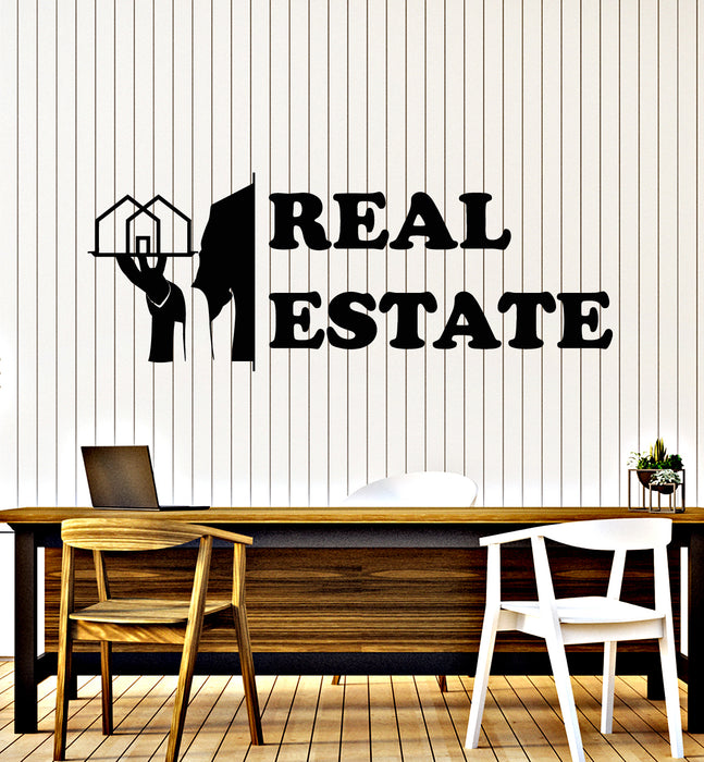 Vinyl Wall Decal Broker Realtor Real Estate Agency House Stickers Mural (g2948)
