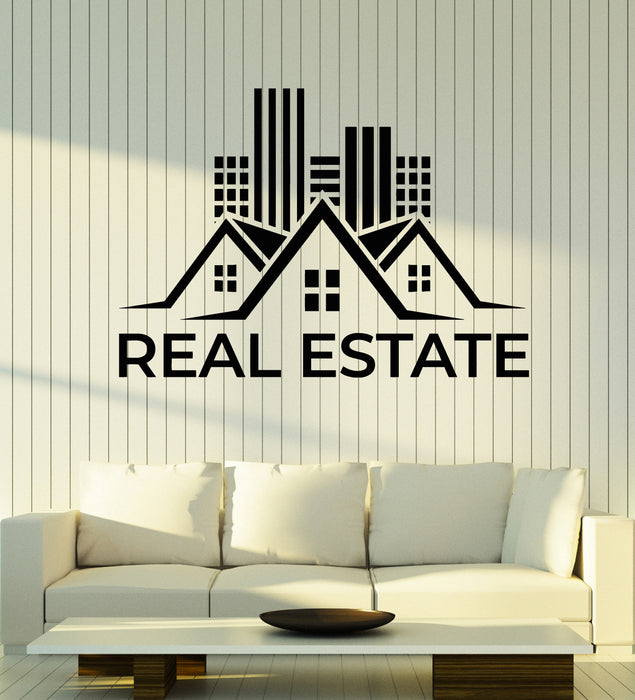 Vinyl Wall Decal Real Estate Bureau Property Realtor House Stickers Mural (g7097)