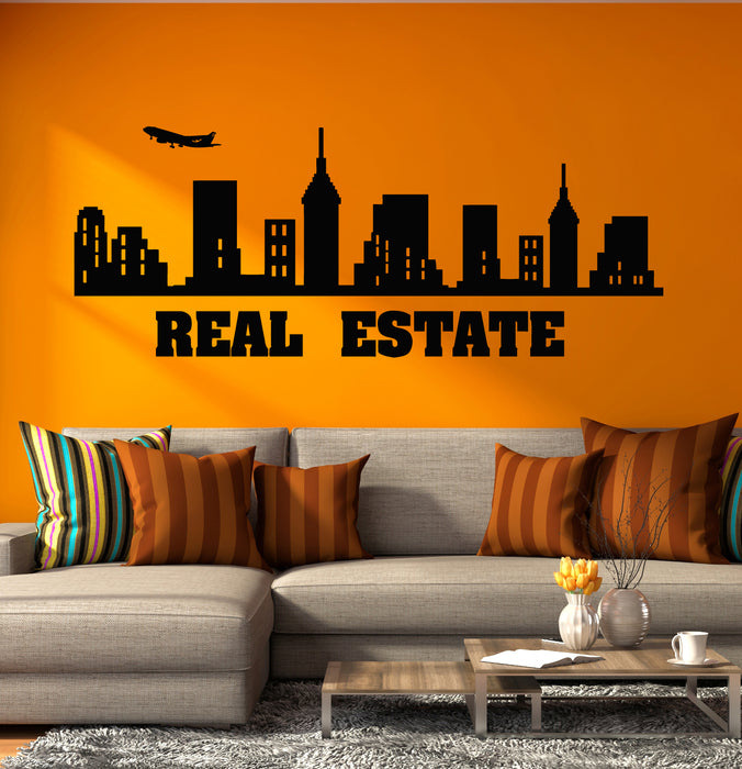Vinyl Wall Decal Big City Building Realtor Office Sold Real Estate Agency Rent Broker Stickers Mural (g8129)