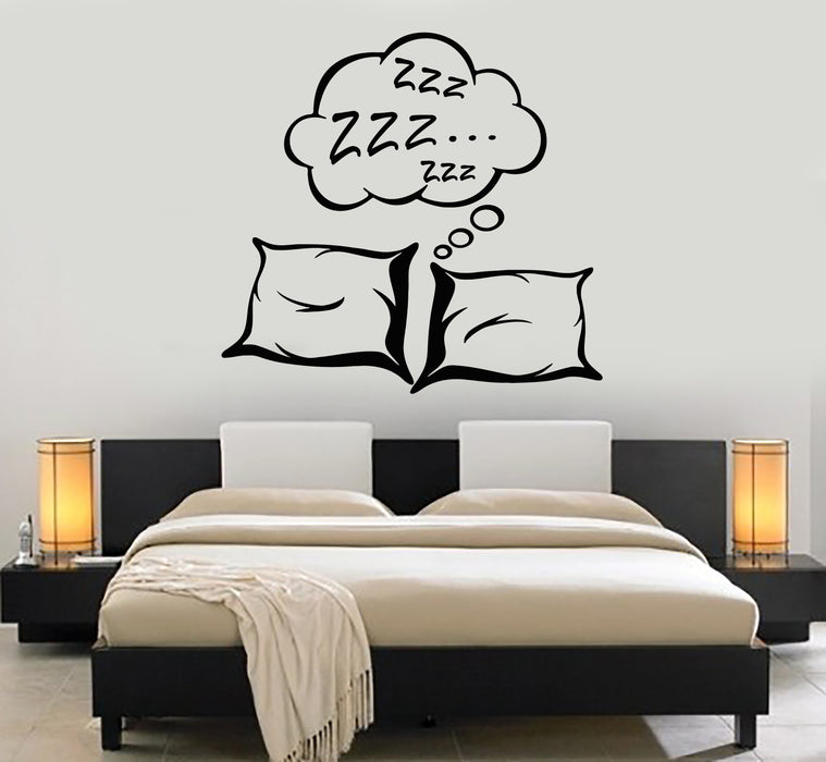 Vinyl Wall Decal Pillows Sleep See Dream Bedroom Decoration Stickers Mural (g402)