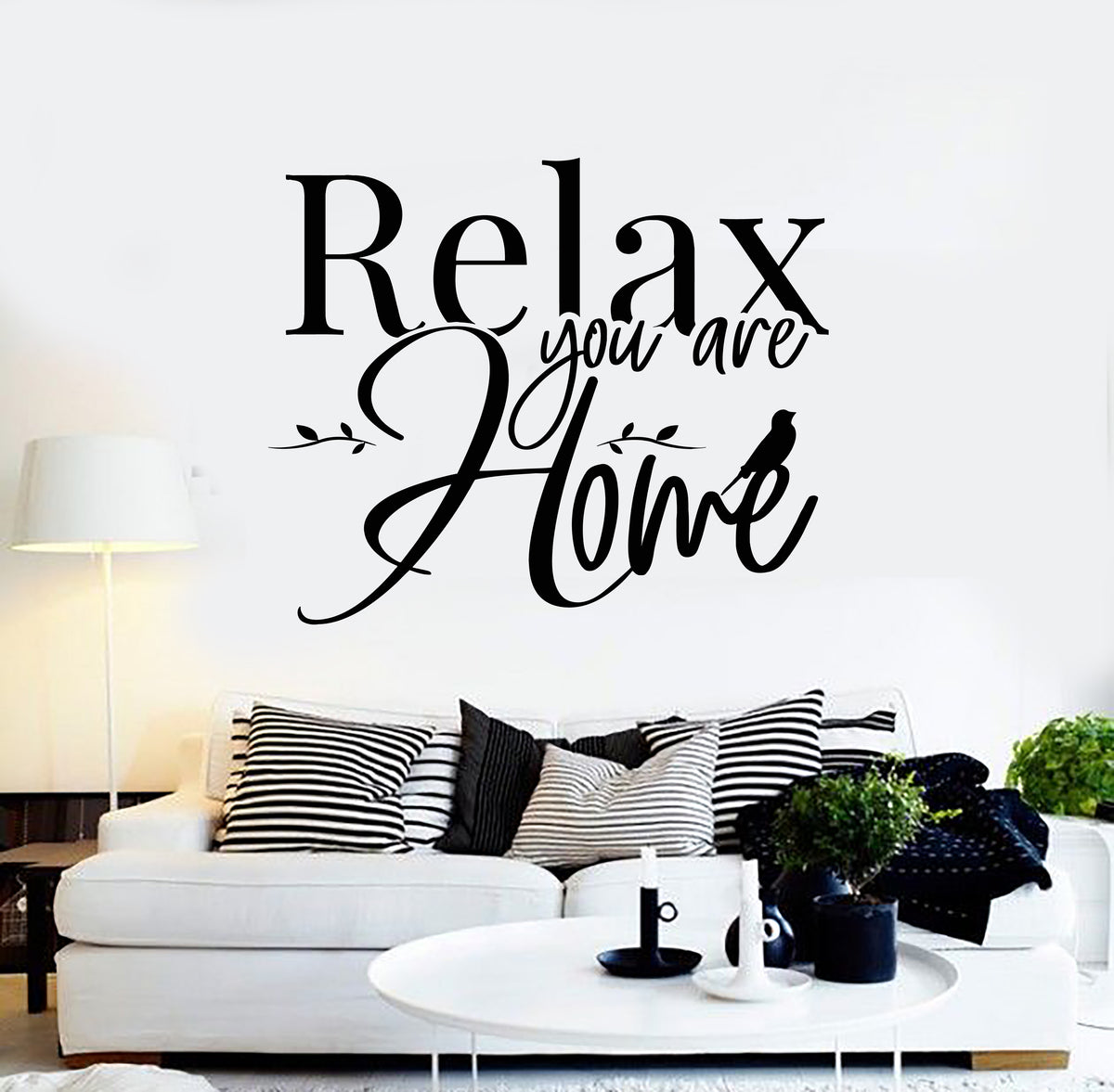 Vinyl Wall Decal Lettering Phrase Relax Home Interior Stickers Mural ...
