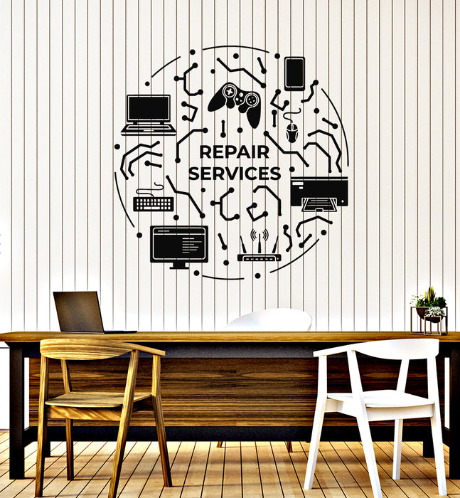 Vinyl Wall Decal Repair Service Technical Support Digital Technology Stickers Mural (g7597)