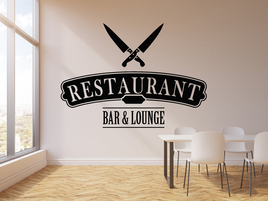 Vinyl Wall Decal Bar Lounge Restaurant Signboard Business Knives Stickers Mural (g2475)