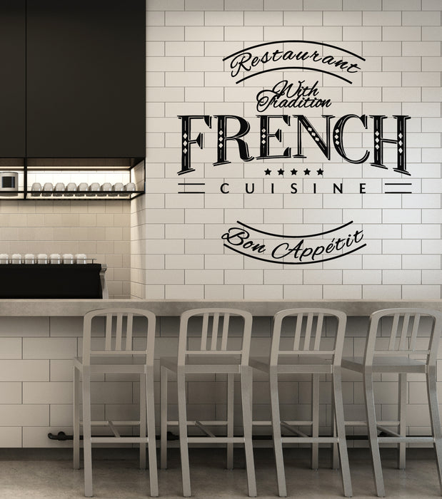 Vinyl Wall Decal Restaurant With Tradition French Cuisine Bon Appetit Stickers Mural (g6434)