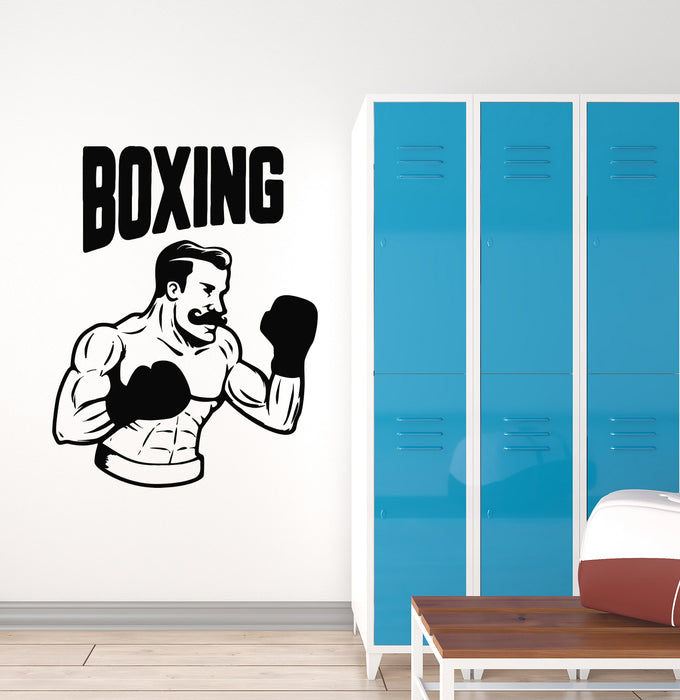 Autocollant mural en vinyle Boxe Rétro Boxeur Fight Club Fighting Art Sports Autocollants Mural (ig6163) 