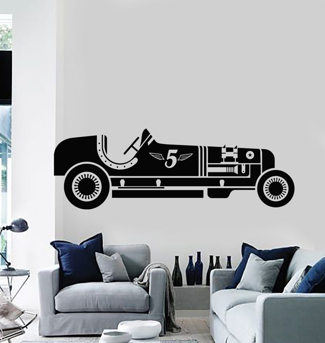 Vinyl Wall Decal Retro Car Racing Speed Auto Garage Decor Stickers Mural (g497)