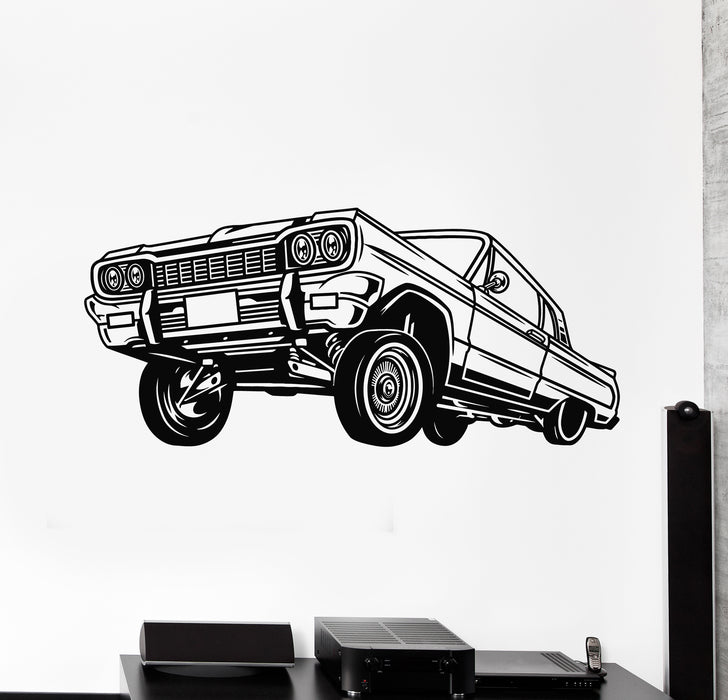 Vinyl Wall Decal Retro Car Garage Decor Racing Speed Auto Stickers Mural (g6732)