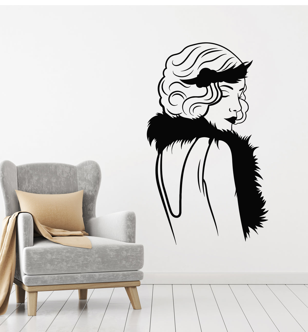 Lady Decals Vinyl Wall Decal Retro Party Elegant Lady Beauty Fashion Store Sticker ...