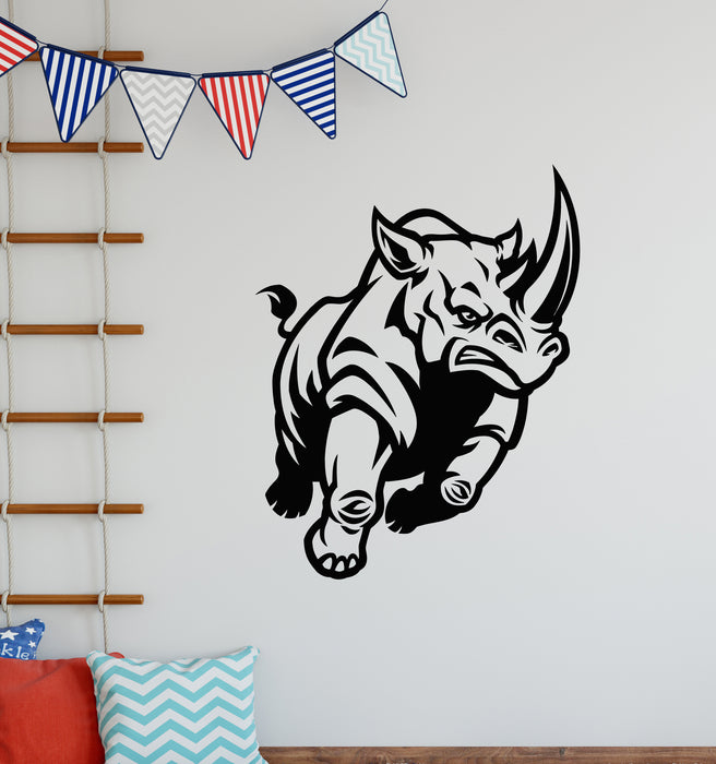 Vinyl Wall Decal Rhinoceros Rhino Tribal Animal Kids Room Stickers Mural (g4666)