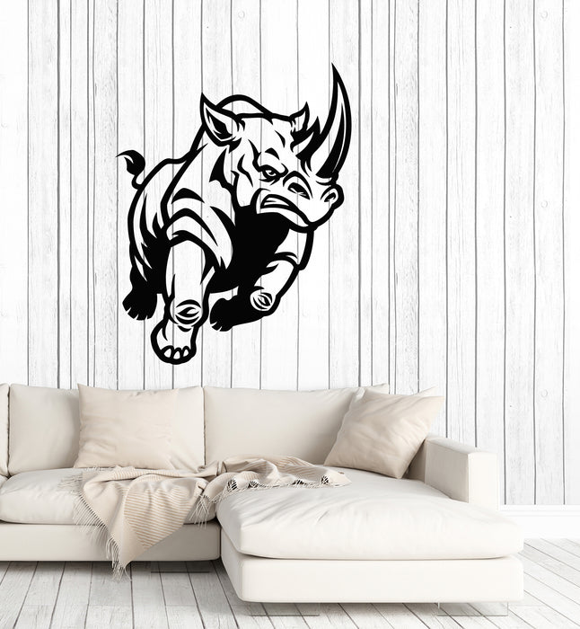 Vinyl Wall Decal Rhinoceros Rhino Tribal Animal Kids Room Stickers Mural (g4666)