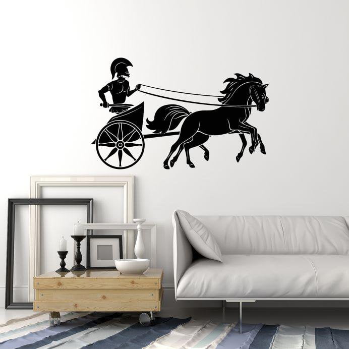 Vinyl Wall Decal Rider Chariot Ancient Greek Antiquity Home Interior Stickers Mural (ig5816)