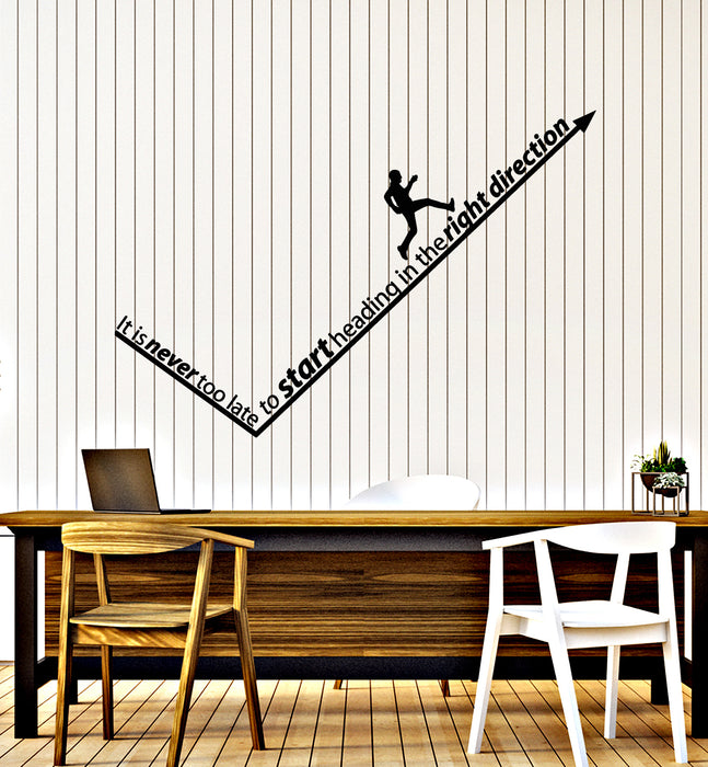 Vinyl Wall Decal Right Direction Quote Office Success Man Stickers Mural (g2102)