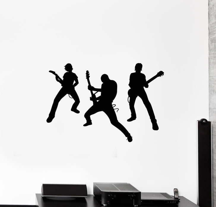 Vinyl Wall Decal Rock Band Musical Art Guitarist Electric Guitar Stickers Mural (g1658)